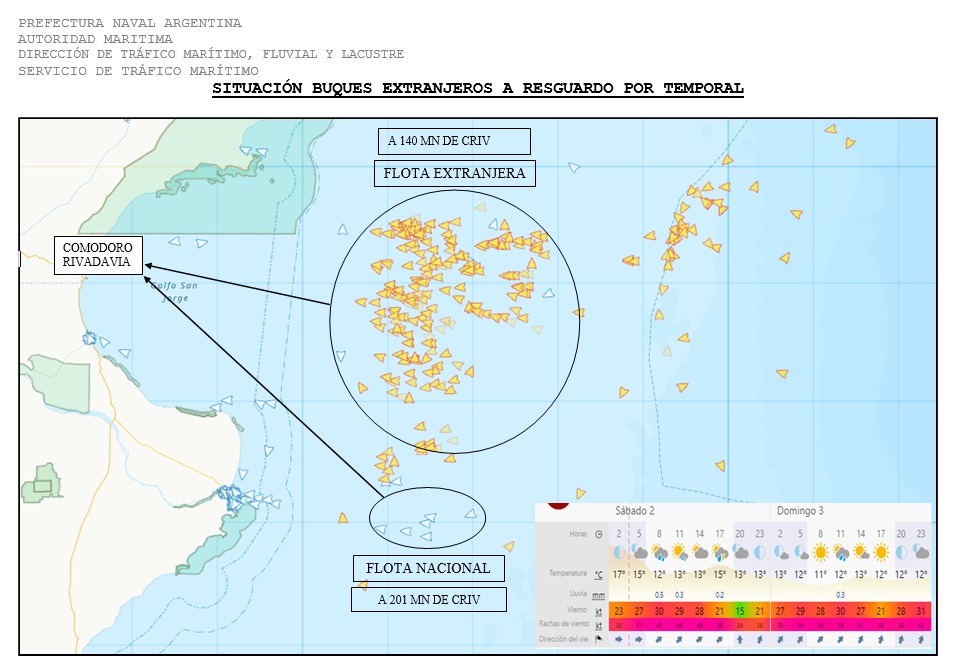 Prefectura Naval Vigila el Ingreso de mas de 250 Buques Chinos en Zona Económica Exclusiva